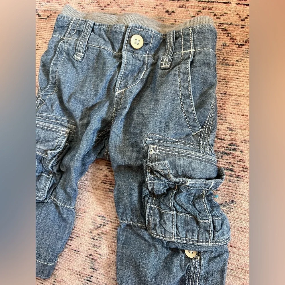 GAP baby Blue Chambray Cargo pants Relaxed Fit
